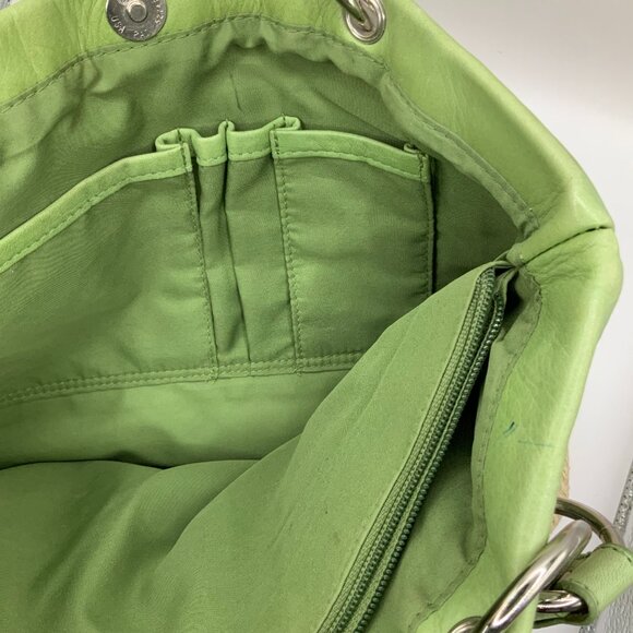 Kate Landry Mint Green Cream Natural Straw Shoulder Bag - Picture 7 of 7